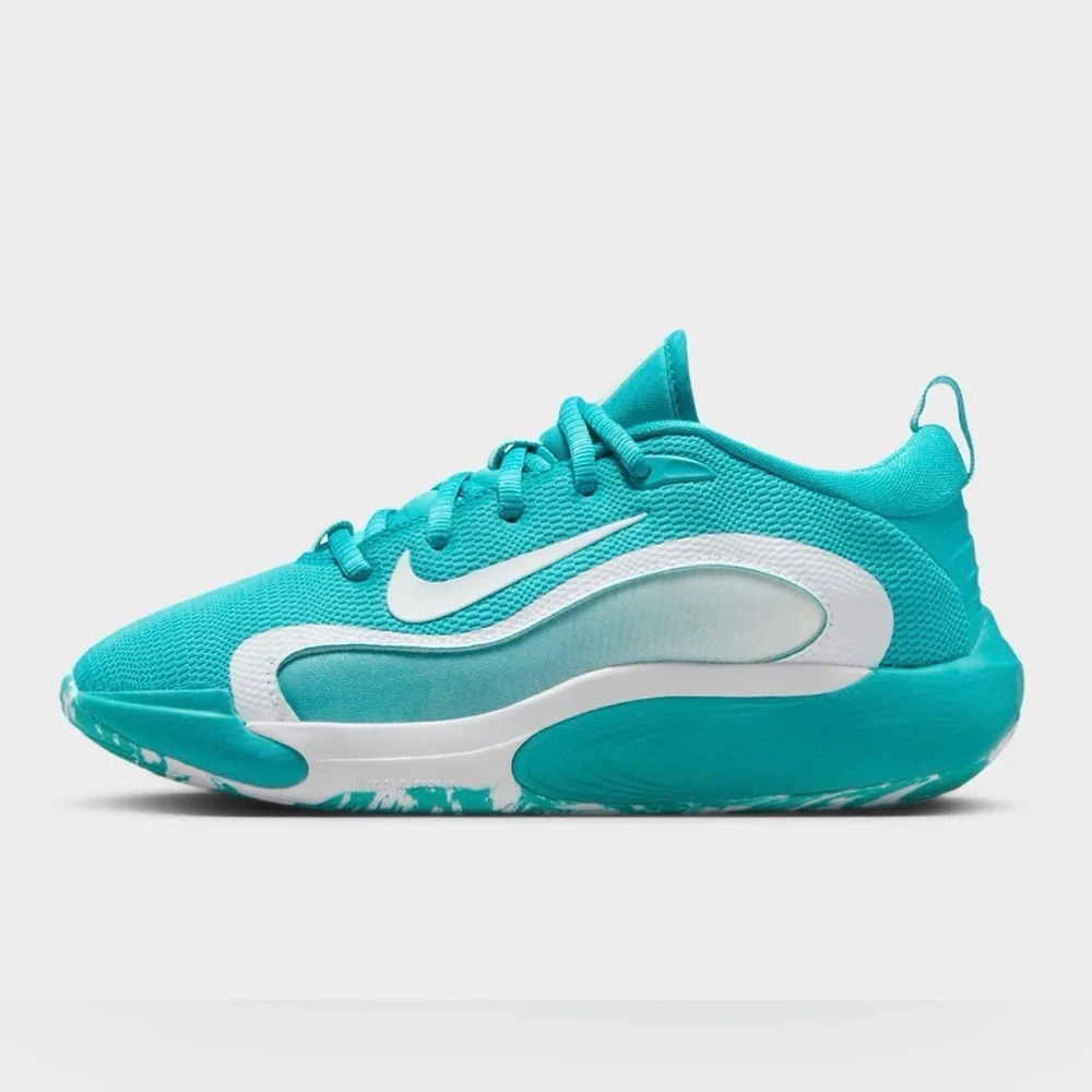 NIKE ISOFLY TEAL BLUE BASKETBALL SHOES- Youth 4